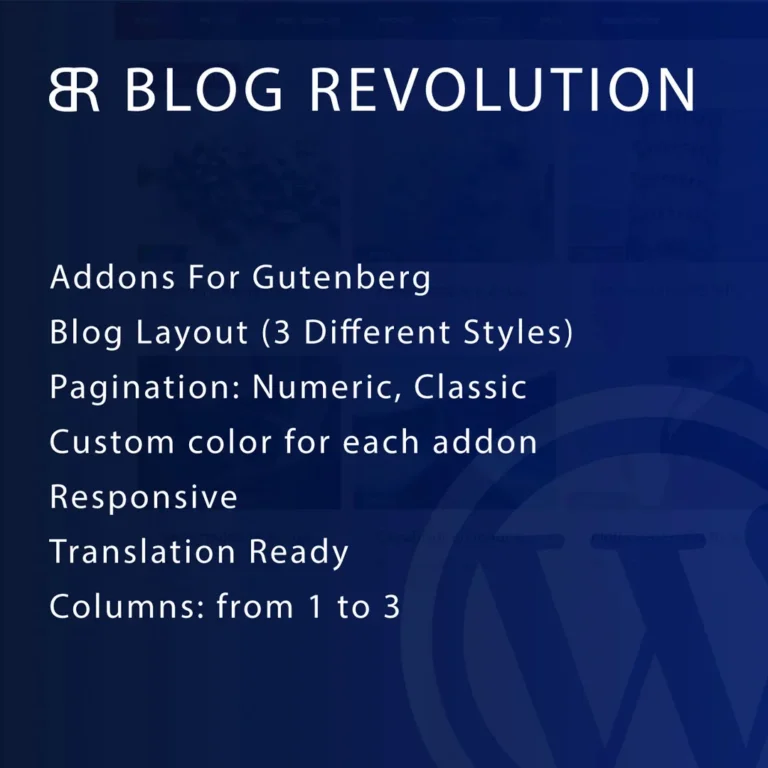 Blog Revolution for Gutenberg WordPress Plugin
