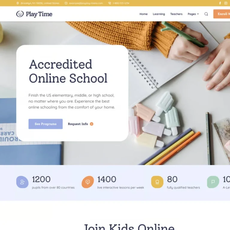 Play Time – Day Care & Kindergarten Theme