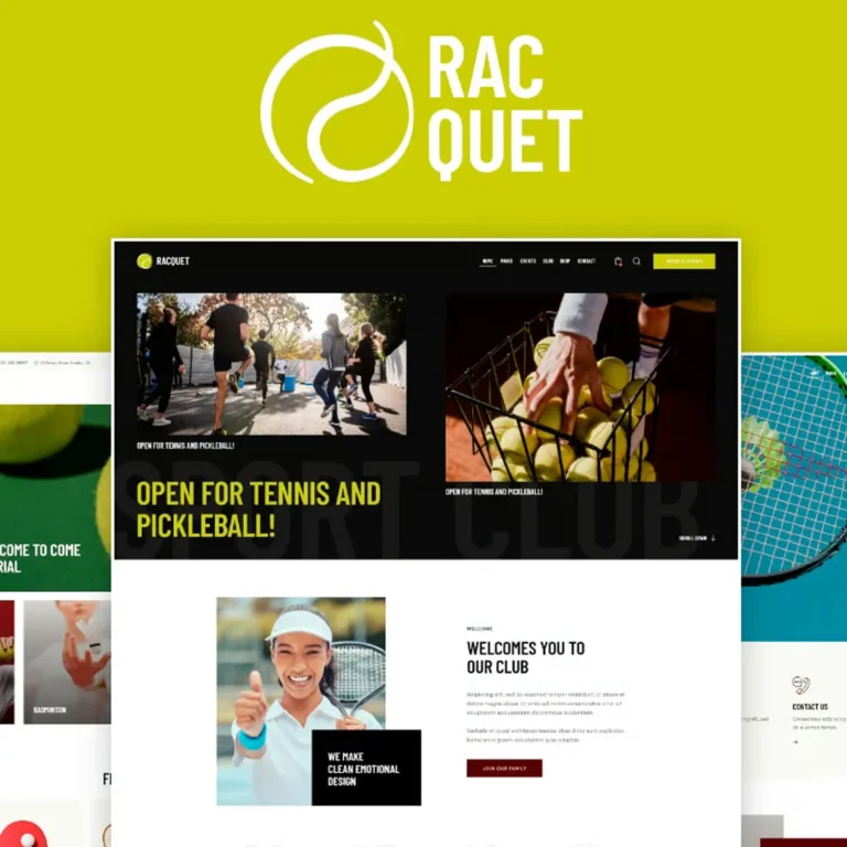 Racquet - is a stylish, fresh & modern solution Theme